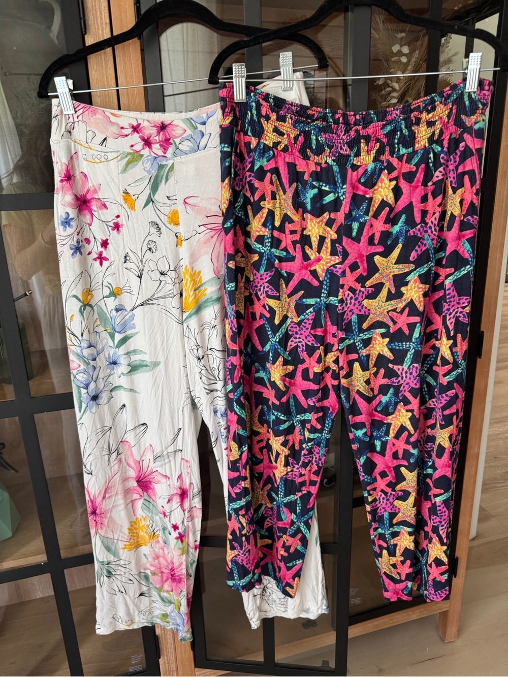 SOMA Pajamas cool nights sleep pants bundle stretchy print wide leg elastic